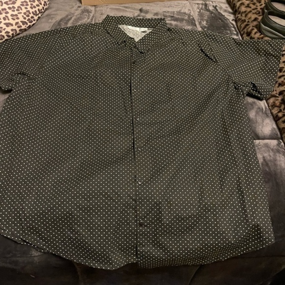 Only Necessities Black and White Polka Dot Top